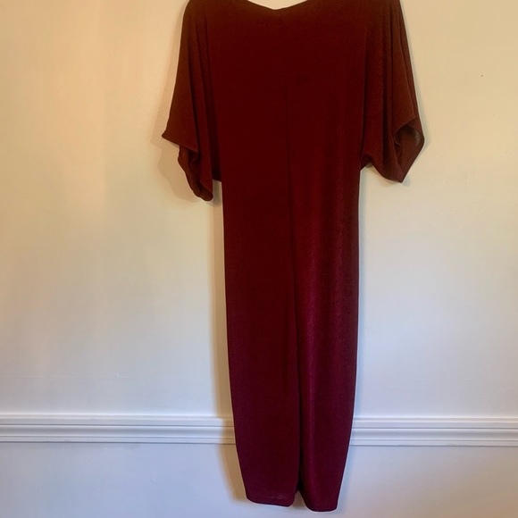 Midi Knot Dress - Burgundy Size 1X - Picture 6 of 9